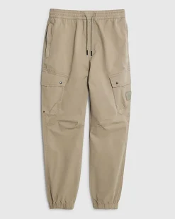 Beige Regular Fit Stretch Cargo Trousers