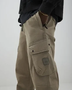 Beige Regular Fit Stretch Cargo Trousers