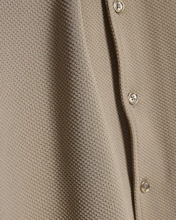 Beige Regular Fit Textured Shirt