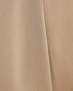 Beige Satin Polo Top