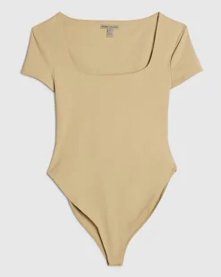 Beige Scoop Neck Bodysuit