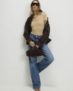Beige Scoop Neck Bodysuit