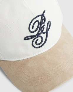 Beige Script Embroidery Cap