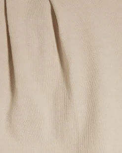 Beige Short Sleeve Pleat Shoulder T-shirt
