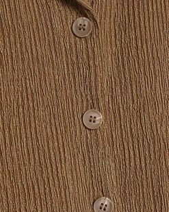 Beige Short Sleeve Textured Shirt