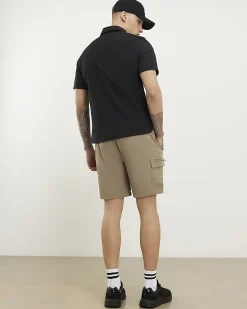 Beige Skinny Fit Stretch Cargo Shorts
