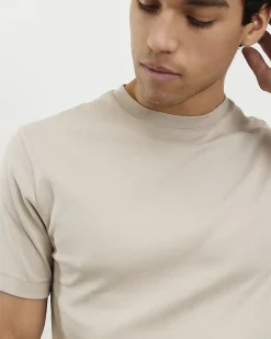 Beige Slim Fit Cotton Lightweight T-Shirt