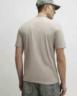Beige Slim Fit Cotton Lightweight T-Shirt