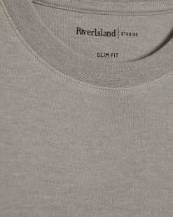 Beige Slim Fit Cotton Lightweight T-Shirt