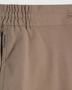 Beige Slim Fit Elasticated Smart Joggers
