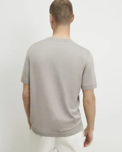 Beige Slim Fit Knitted Short Sleeve T-Shirt