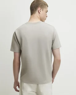Beige Slim Fit Midweight V Neck T-Shirt