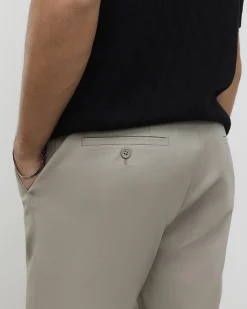 Beige Slim Fit Stretch Chino Trousers