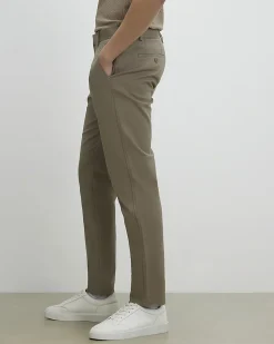 Beige Slim Fit Stretch Chino Trousers