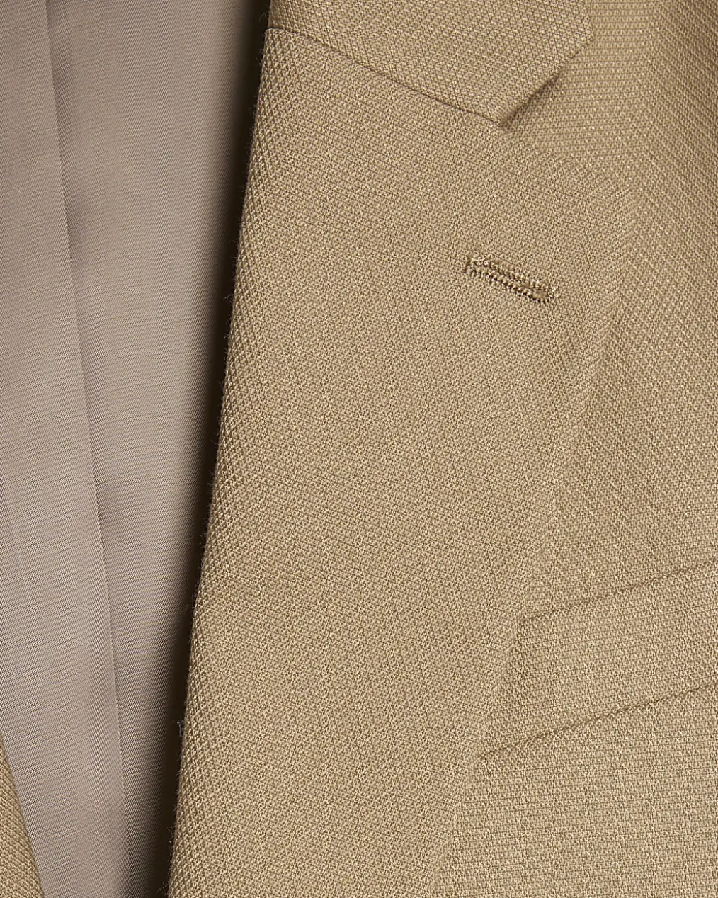 Beige Slim Fit Stretch Textured Suit Jacket