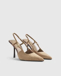 Beige Slingback Court Heels