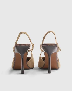 Beige Slingback Court Heels