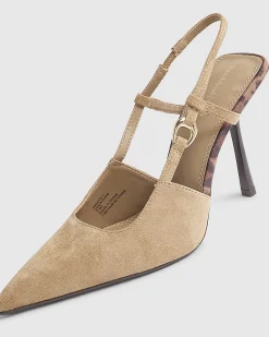 Beige Slingback Court Heels