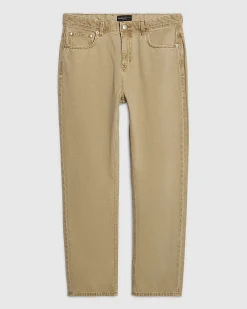 Beige Straight Leg Jeans