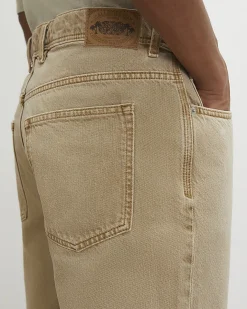 Beige Straight Leg Jeans