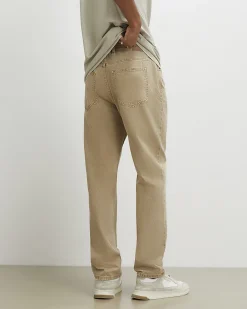 Beige Straight Leg Jeans