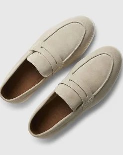 Beige Suede Loafers