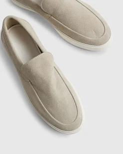 Beige Suede Loafers