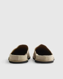 Beige Suede Western Style Mules