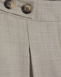 Beige Tailored Barrel Leg Trousers