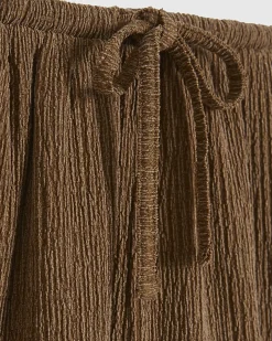 Beige Textured Shorts