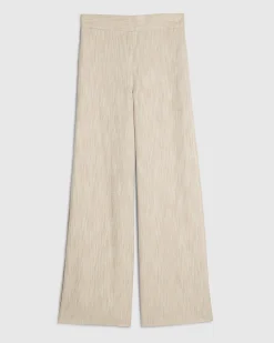 Beige Wide Leg Trousers