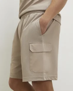 Biege Slim Fit Cargo Shorts