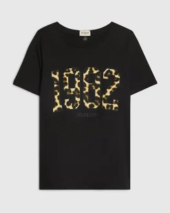 Black 1982 Leopard Print T-Shirt