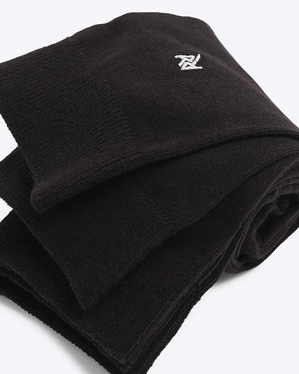 Black 5 Pack Metallic Embroidered RI Socks