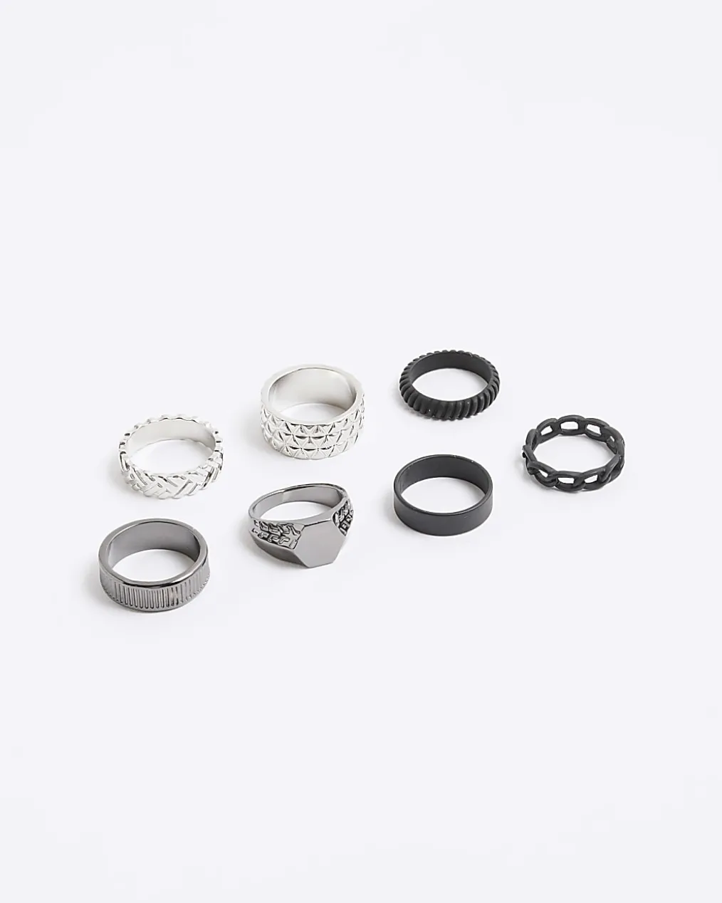 Black And Silver Ring Multi Pack