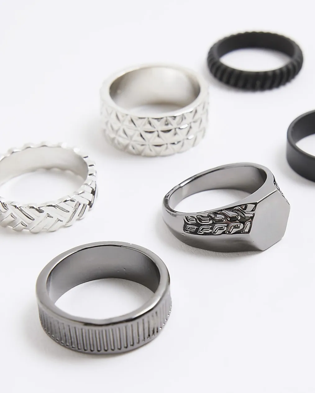 Black And Silver Ring Multi Pack
