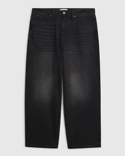 Black Baggy Fit Washed Jeans