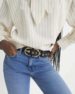 Black Bamboo Buckle Belt