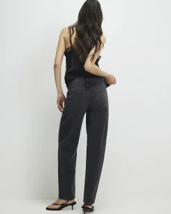 Black Barrel Leg Jeans