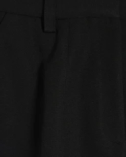 Black Barrel Leg Tailored Trousers