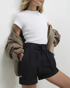 Black Belt Detail Shorts