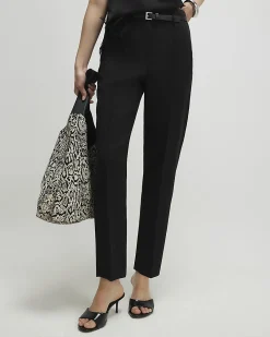 Black Belted Slim Fit Trousers