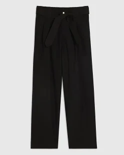 Black Belted Wide Leg Trousers