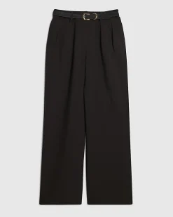 Black Belted Wide Leg Trousers