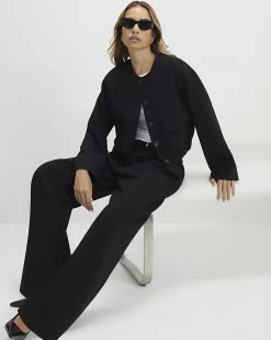 Black Belted Wide Leg Trousers