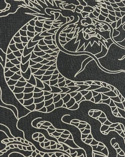Black Bermuda Fit Japanese Dragon Shorts