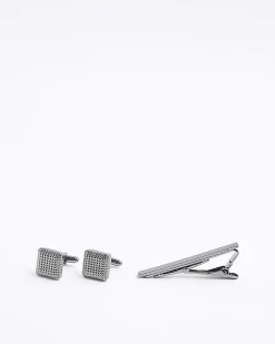 Black Bobble Cufflink Set
