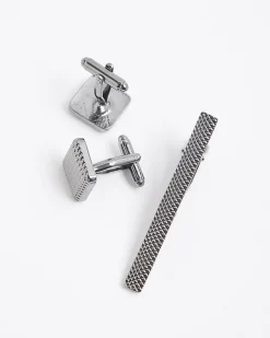 Black Bobble Cufflink Set