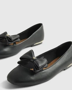 Black Bow Flat Ballet Pumps