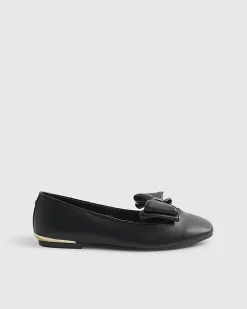 Black Bow Flat Ballet Pumps
